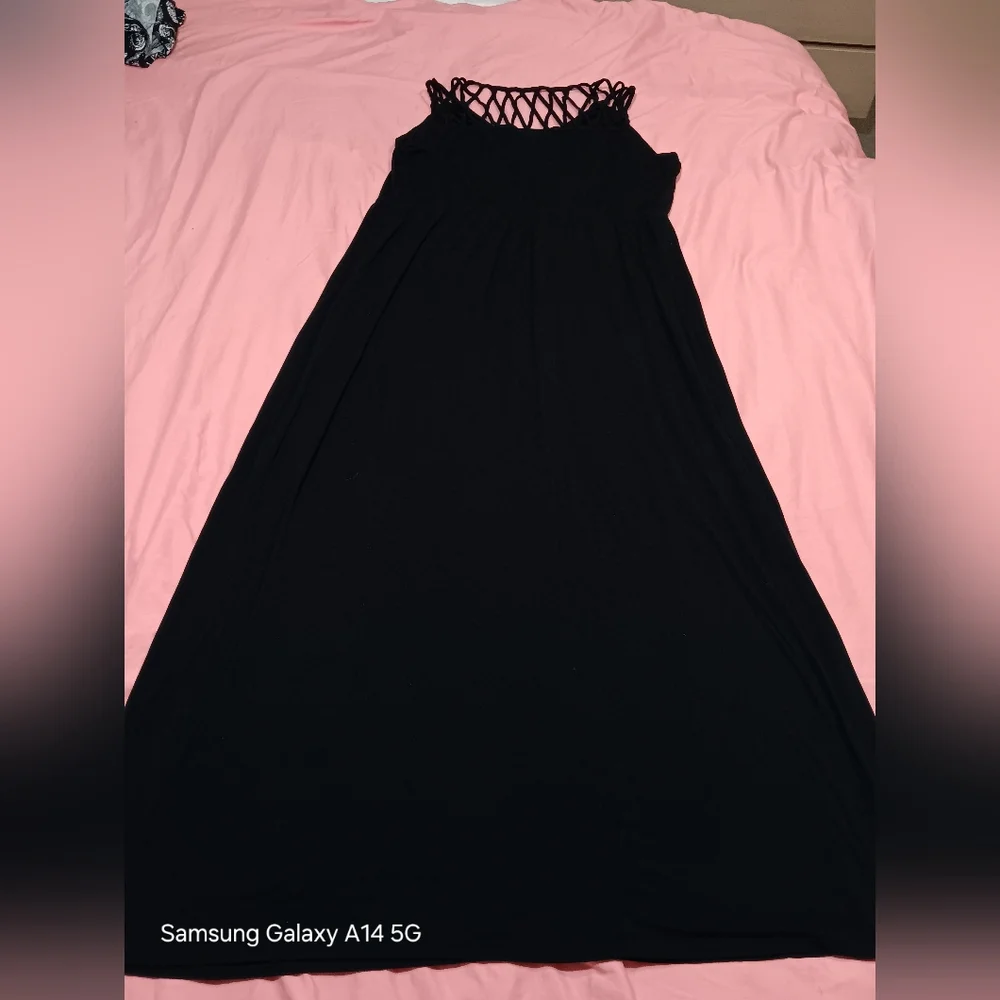 Lane Bryant Slinky Sexy Black Maxi Dress Sz 18/20 - Picture 7 of 9